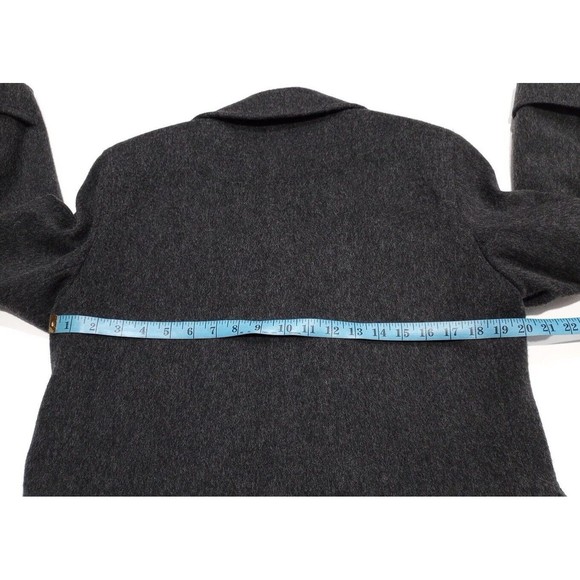 Larry Levine Women's Overcoat Size 8 Gray 100% Wool Double Breasted Winter Coat - Picture 12 of 14